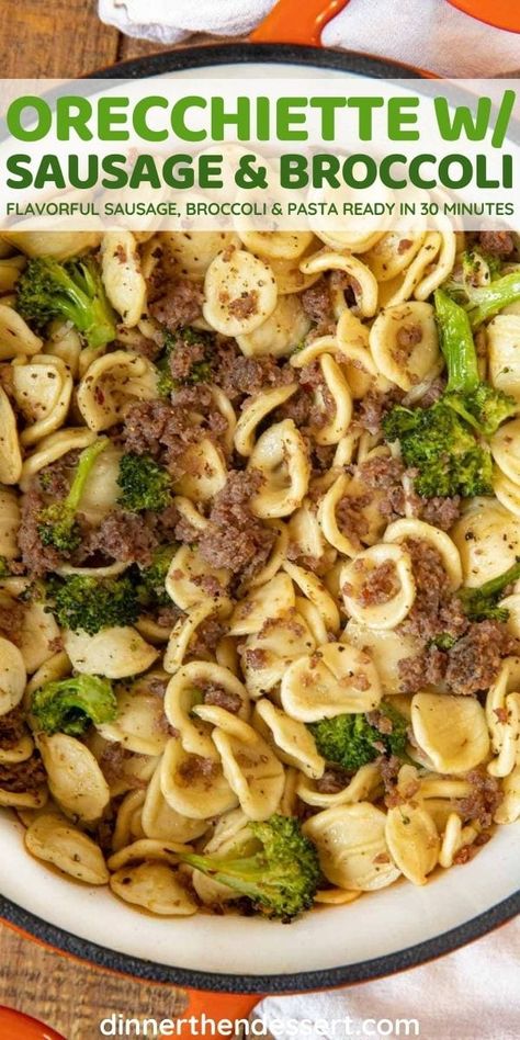 Orecchiette With Sausage And Broccoli, Orecchiette Pasta Recipes, Broccoli And Sausage, Orecchiette With Sausage, Broccoli Sausage, Sausage And Broccoli, Resep Pasta, Quick Pasta Recipes, Mom Motivation