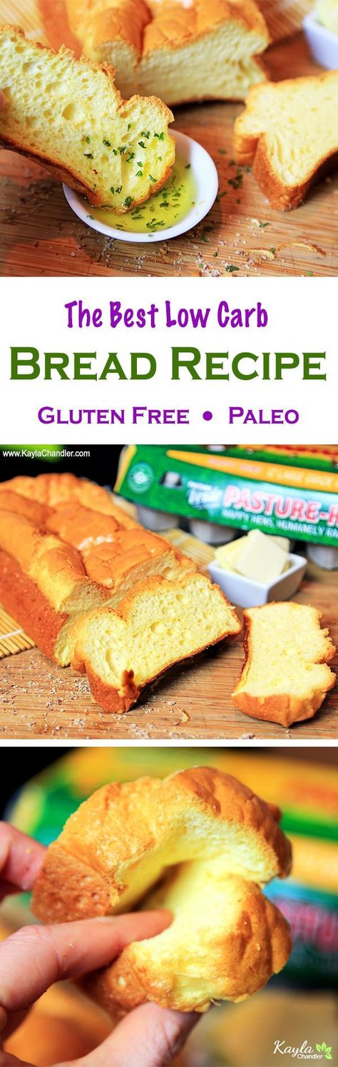 Low Carb Bread Recipe | Keto Bread | Paleo Bread | Gluten Free Bread #ketobread #ketorecipes Keto Cloud Bread Recipe, Gluten Free Bread Recipe, Best Low Carb Bread, Lowest Carb Bread Recipe, Recipe Gluten Free, Paleo Bread, Gluten Free Recipes Bread, Loaf Of Bread, Low Carb Eating