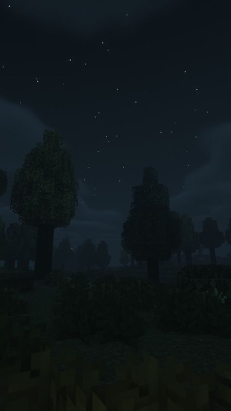 Minecraft Dark Aesthetic, Dark Forest Minecraft, Minecraft Wallpaper Iphone, Dark Minecraft, Night Aesthetic Wallpaper, Minecraft Backgrounds, Nostalgia Wallpaper, Foxy Wallpaper, Minecraft Shaders