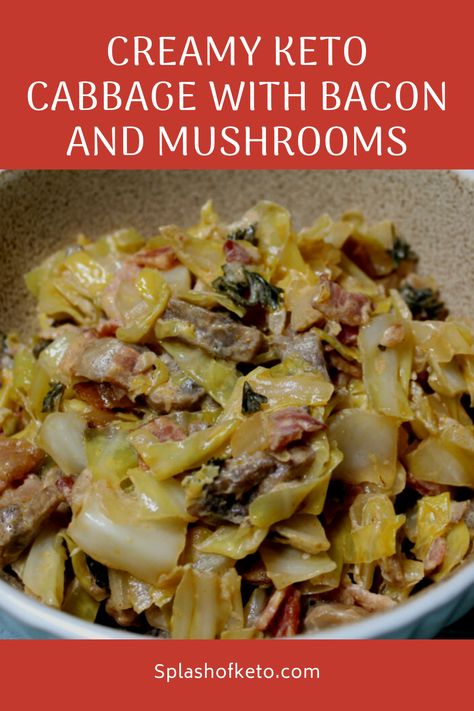 Keto Fried Cabbage, Fried Cabbage With Bacon, Cabbage With Bacon, Keto Pork Chops, Bacon Fried Cabbage, Keto Side, Cabbage Recipe, Cabbage And Bacon, Fried Cabbage