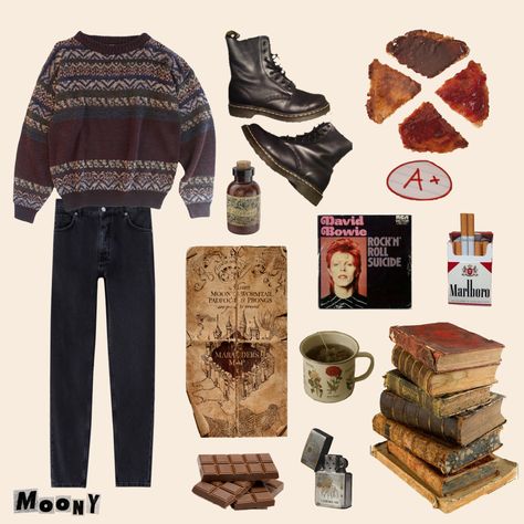 Moony Outfits Aesthetic, Remus Lupin Sweater Aesthetic, Moony Remus Lupin Aesthetic Outfits, Remus Lupin Daughter Aesthetic, Remus Lupin Color Palette, Remus Lupin Outfit Aesthetic Summer, Remus Lupin Core Clothes, Remus Lupin Astethic, Remus Lupin Outfit Style