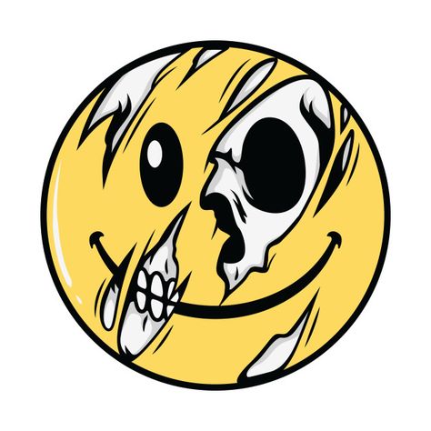 Check out this awesome 'Skull+emoticon' design on @TeePublic! Smiley Face, Smiley, Stock Vector, Water, Design