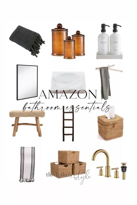 Amazon Bathroom Essentials. Prepare for the holidays with these Amazon new bathroom essentials. Containers. Soap dispensers Bathroom Soap Dispenser Ideas, Amazon Bathroom Decor, Wellness Bathroom, Minimal Bathroom Design, Guest Bathroom Essentials, Amazon Kitchen Decor, Southern Charm Decor, Bathroom Dispensers, Amazon Bathroom