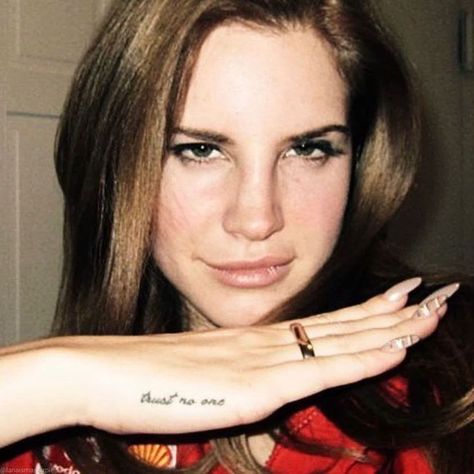 Classy Tattoos, Trust No One, Subtle Tattoos, Lana Del Rey, Tattoos, The World, Ring, Music