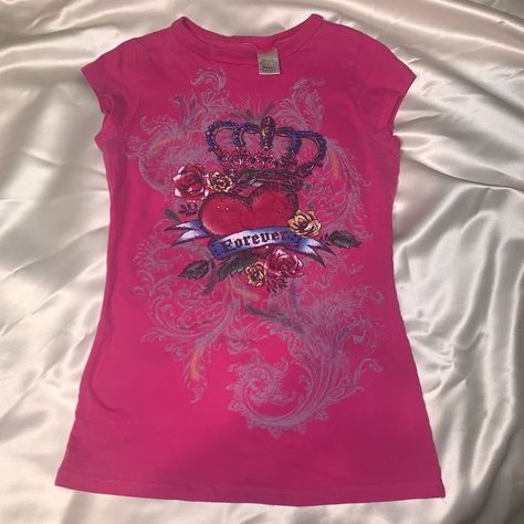 Y2k Ed Hardy, 2000s Tops, Vintage Ed Hardy, 2000s Clothing, 2000s Clothes, Tattoo Graphic, Early 2000s Fashion, Crown Tattoo, Trashy Y2k