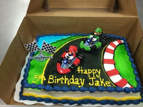 Mario Kart Cake, Birthday Cake Kids Boys, Mario Bros Birthday Party Ideas, Mario Birthday Cake, Mario Y Luigi, Super Mario Cake, Super Mario Bros Party, Mario Cake, Mario Bros Birthday