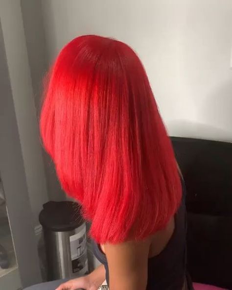 Neon Red Hair, Yellow Blonde Hair, Natural Braided Hairstyles, Dip Dye Hair, Red Hair Inspo, Peach Hair, Neon Hair, Bright Red Hair, Dyed Hair Inspiration