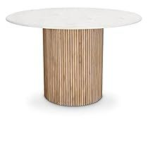 Modern Contemporary Dining Table, White Oak Finish, Fluted Wood, Modern Contemporary Dining, Marble Top Dining Table, Contemporary Dining Table, Meridian Furniture, Restaurant Furniture, Furniture Finishes