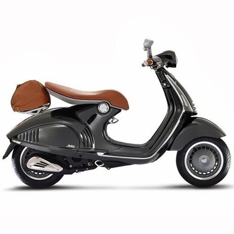 Vespa Black, Vespa Motor Scooters, Vespa 946, Scooters Vespa, Leather Front Pocket Wallet, Retro Scooter, Vespa Gts, Luxury Car Brands, Lambretta Scooter