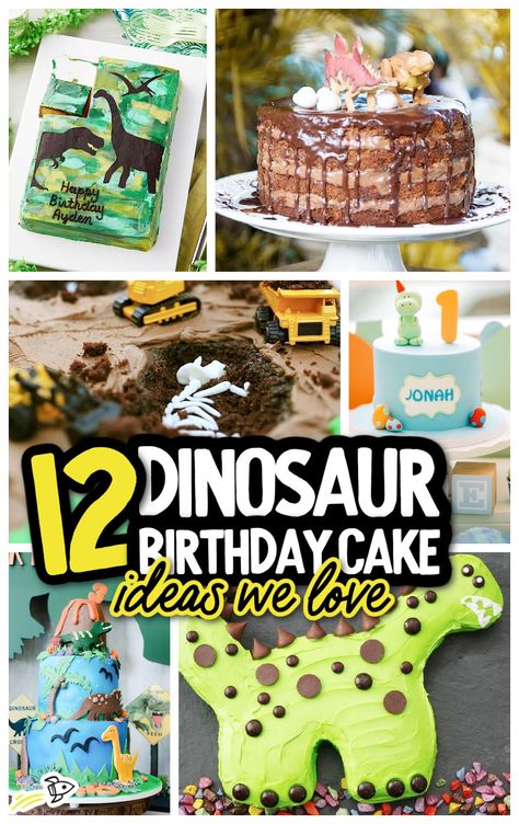 12 Dinosaur Birthday Cake Ideas We Love Funfetti Dinosaur Cake, Easy Dinasour Cake, Dino Birthday Cakes, Dino Cake Ideas, Dinosaur 1st Birthday Cake, Dinosaur Cake For Boys, Dinosaur Birthday Cake Ideas, Diy Dinosaur Cake, Easy Dinosaur Cake