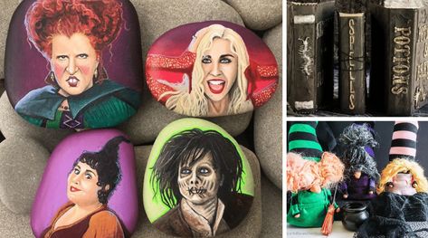 19 Glorious Hocus Pocus Crafts for a Spook-tacular Halloween Rock Painting For Beginners, Painting Ideas Kids, Hocus Pocus Crafts, Halloween Dream Catcher, Lady Bug Painted Rocks, Farm Animals For Kids, Crafts For Halloween, Halloween Witch Cauldron, Halloween Spell Book