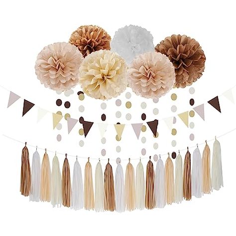 Champagne Party Decorations, Wedding Shower Planning, Uni Graduation, Fringe Garland, Neutral Birthday, Paper Flower Ball, Boho Party Decorations, Fall Party Decorations, Thanksgiving Paper