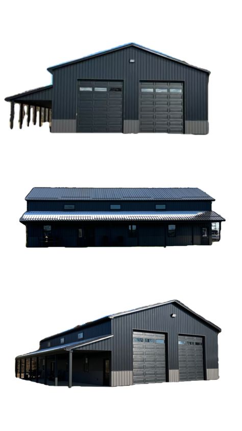 Black Sidewall Metal Black Pole Barns, Pole Barn Ideas, Panel Walls, Building A Pole Barn, Barn Shop, Post Frame, White Liner, Pole Buildings, Pole Barns