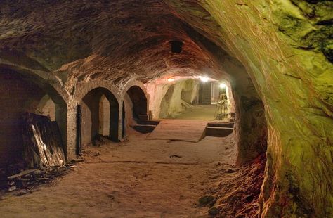 Brick arches and columns augment support in this wide passage. Part of a set of images taken at the Tunnel Road Sand Caves and Mines, Reigate, Surrey, UK - during an open day presented, managed and facilitated by the Wealdon Cave and Mine Society. See also a related set of images taken at "Reconnect" - the Zíta Rá woodcarving sculpture exhibition and installation, also presented in part of the caves. Urbex Exploring, Oklahoma Living, Oklahoma Vacation, Underground Society, Oklahoma Travel, Oklahoma History, Chinese Restaurants, Travel Oklahoma, Camping Places