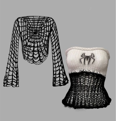 Crochet Clothing And Accessories, Crochet Design Pattern, Crochet Fashion Patterns, Spider Webs, Crochet Summer, Quick Crochet, Crochet Top Pattern, Top Crop, Swaggy Outfits