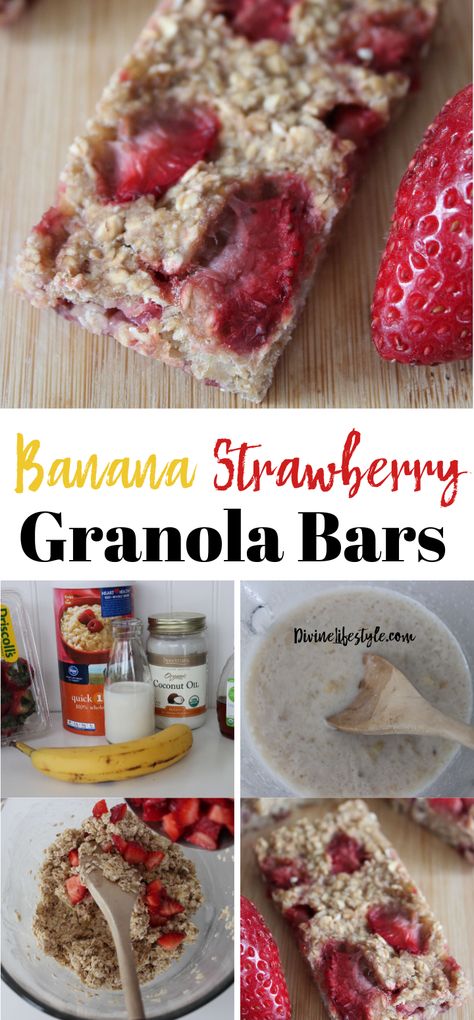 Strawberry Granola Bars, Fruit Granola Bars, Banana Granola Bars, Granola Bar Recipe Chewy, Granola Bar Recipe Healthy, Best Granola Bars, Homemade Granola Bar Recipe, Easy Granola Bars, Strawberry Granola