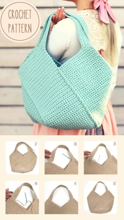 Crochet Tote Bag Pattern, Tote Bag Diy, Diy Beach Bag, Beach Bag Pattern, Boho Handbag, Crochet Beach Bags, Small Storage Basket, Diy Beach, Crochet Baby Hat Patterns