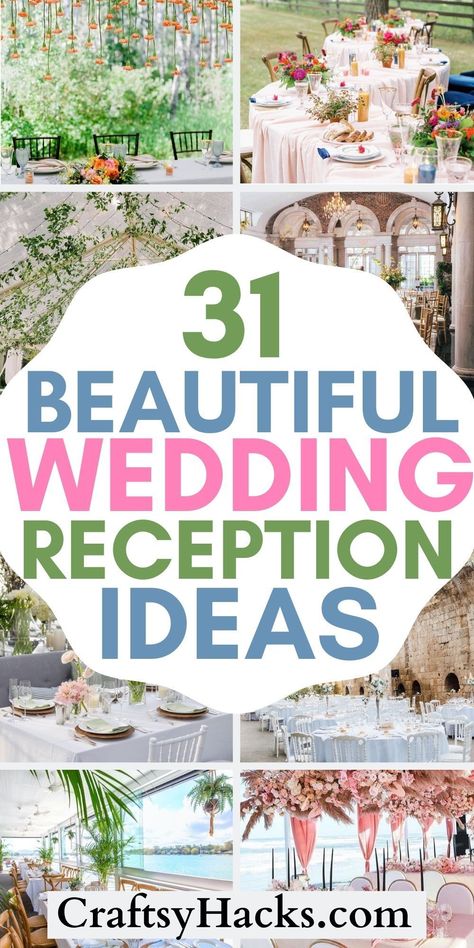 Plan the perfect wedding reception with these creative wedding reception ideas to make your wedding day extra special. Explore our cheap wedding ideas & see how to create a beautiful low-cost reception. Decor Ideas For Wedding Reception, Reception Party Decorations, Simple Beautiful Wedding Centerpieces, Small Outdoor Reception Ideas, Flower Inspo For Wedding, Wedding Decor For Reception, Low Budget Reception Ideas, September Wedding Reception Ideas, Outdoor Wedding Decor Ideas Receptions