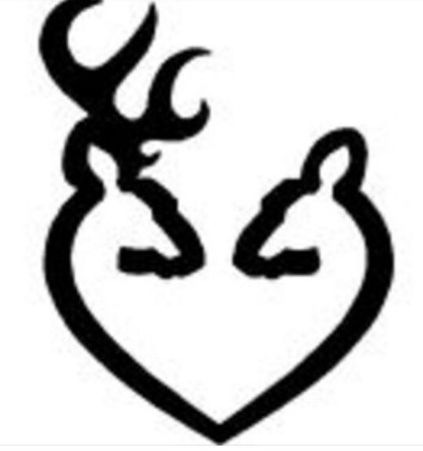 Buck and doe heart tattoo Browning Symbol, Browning Tattoo, Hunting Decal, Baby Decals, Browning Deer, Deer Heads, Pink Tattoo, Buck And Doe, Deer Tattoo