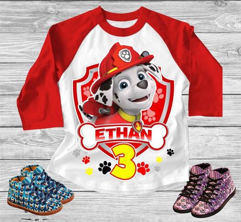 Paw Patrol Theme Party, Paw Patrol Theme, Paw Patrol Birthday Shirt, Paw Patrol Shirt, Chase Paw Patrol, Sesame Street Birthday, Paw Patrol Birthday, Valentine Card, Uv Dtf