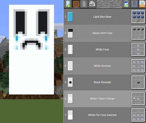 Ghost Minecraft Banner, Minecraft Ghost Banner, Cool Minecraft Banners, Minecraft Banner Patterns, Minecraft Create, Minecraft Banner Designs, Minecraft Banners, Bangunan Minecraft, Minecraft House Tutorials