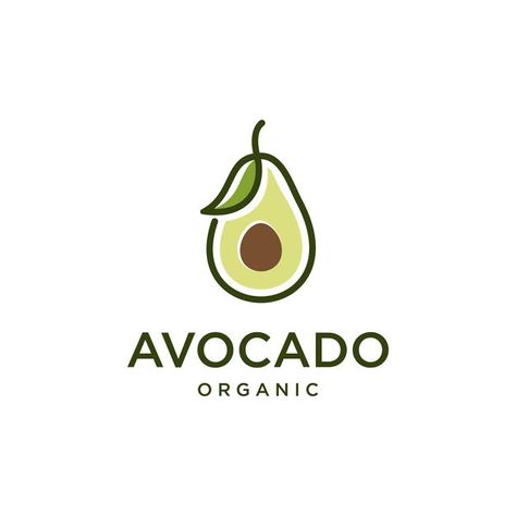 Avocado fruit logo with leaf line art ve... | Premium Vector #Freepik #vector #logo #food #design #leaf Fruit Logo Design Ideas, Artistic Logo, Leaf Line Art, Avocado Cartoon, Fruit Logo Design, Skin Logo, Logo Online Shop, Fruit Logo, Fruit Icons