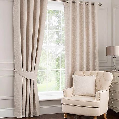 Cream Bedroom Ideas, Curtains Dunelm, Ivory Curtains, Pencil Pleat Curtains, Pleat Curtains, Eyelet Curtains, Pleated Curtains, Pencil Pleat, Living Room White