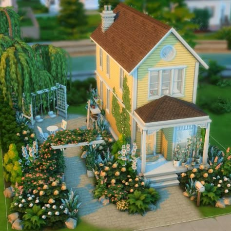 Willow Creek Rebuild, Willow Creek Sims 4 House Ideas, Willow Creek Sims 4 Rebuild, Ts4 Tiny House, Sims 4 Unique Builds, Willow Creek Sims 4 Map Ideas, Sims 4 Willow Creek Makeover, Willow Creek Sims 4 House, Sims Tiny House