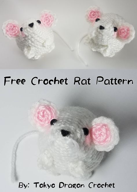 Crochet Keychain Patterns, Crochet Rat, Keychain Patterns, Mouse Crochet, Owl Crochet Patterns, Crochet Keychain Pattern, Crochet Mouse, A Rat, Crochet Business