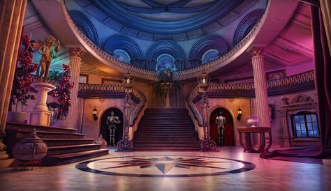 #art #gameart #gaming #gamedev #gamedevelopmentart #game #room #masterbedroom #vintage #massive #furniture #stairs #lobby Game Development Art, Kpop Mv, Castle Background, Kpop Backgrounds, Episode Interactive Backgrounds, Anime Places, Episode Backgrounds, Fantasy Background, Scenery Background