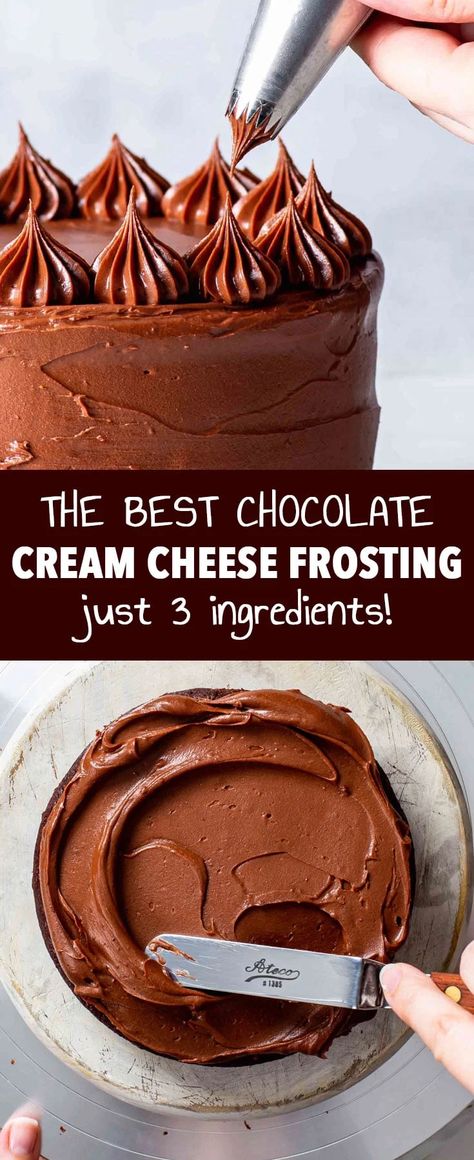 Chocolate Cream Cheese Icing, Chocolate Cake Icing, Chocolate Icing Recipes, Best Chocolate Cupcakes, Chocolate Cream Cheese Frosting, Easy Frosting, Chocolate Frosting Recipes, Recipe Cake, Cream Cheese Frosting Recipe