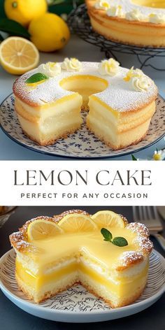 Lemon Custard Cake Recipe, Extreme Lemon Bundt Cake Recipe, Egg White Desserts, Birds Milk Cake Recipe, Fancy Fall Desserts, Best Lemon Desserts, Lemon Custard Cake, Lemon Ideas, Best Lemon Cake Recipe