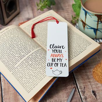 personalised you're my cup of tea bookmark by owl & otter | notonthehighstreet.com Tea Bookmark, Spiced Drinks, I Cup, Reading Gifts, Bookmark Gifts, My Cup Of Tea, Never Underestimate, Personalized Books, Cup Of Tea