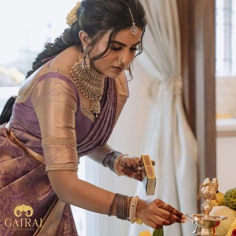 Gajraj Jewellers on Instagram: "Join us in celebrating the elegance of a woman who carries the past with poise and embraces the promises of tomorrow 💫 In a captivating dance of tradition and modern allure, South Indian Actress @namratha__gowdaofficial adorns our bridal statement set with a contemporary grace, reflecting the spirit of a modern woman who effortlessly blends heritage with style 🪔🪷 #ModernTradition #ContemporaryElegance #TimelessCharm #JewelryStories #NamrathaGowda #BridalEssentials #CelebratingHeritage #ChicJewels #InfiniteGrace #BangleBliss #EternalBeauty #JewelryTales #FashionedLegacy #SubtleStatement #GlamourRefined #ShoppingInBengaluru #IndianJewelleryBrands #LuxuryBrands" Gajraj Jewellers, Indian Jewellery, Bridal Looks, The Spirit, Modern Woman, Join Us, Carry On, A Woman, Wedding Ideas