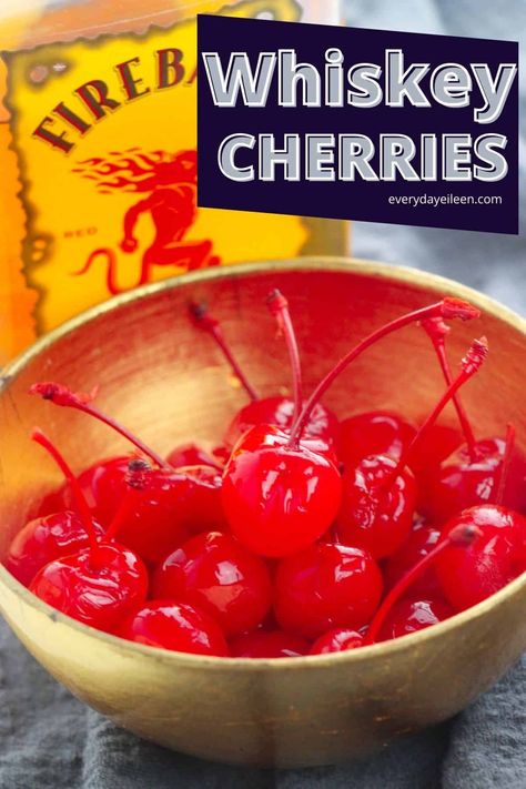 Maraschino Cherry Recipes, Drunken Cherries Recipe, Cloud Dessert, Boozy Recipes, Cherry Whiskey, Pesto Recipes, Cinnamon Whiskey, Whiskey Recipes, Liquor Recipes