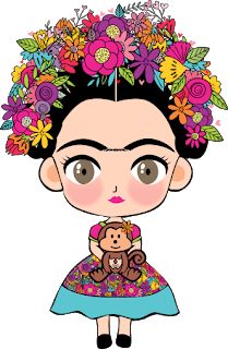 4UNICO CATALOGO FIESTA: FRIDA KAHLO Frida Kahlo Cartoon, Frida Kahlo Portraits, Mexican Doll, Frida Art, Mexican Decor, Hawaiian Party, Girly Art Illustrations, Edible Images, Doodle Sketch