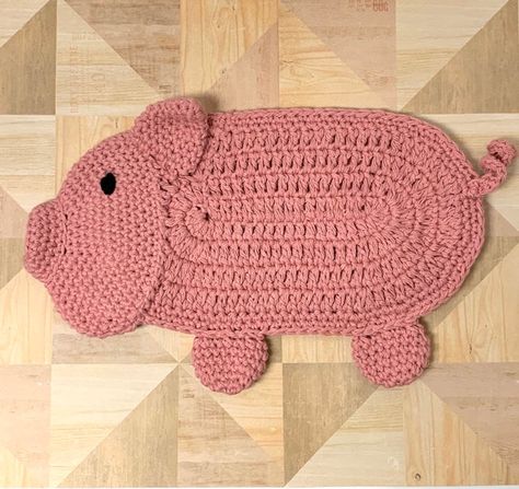 Pig Potholder, Crochet Pig Pattern, Hot Pad Pattern, Crochet Farmhouse, Pig Pattern, Crochet Potholder Patterns, Crochet Pig, Potholder Patterns, Crochet Turtle