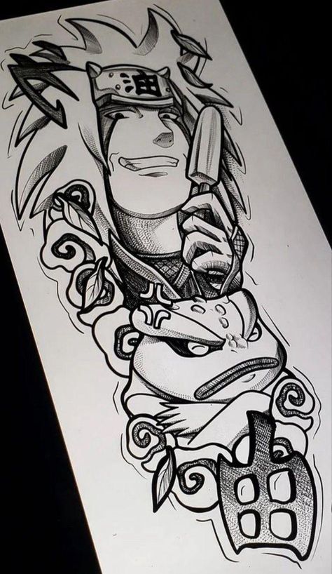 Naruto Tattoo Drawings, Jiraiya Sketch, Jiraya Sketch, Jiraiya Tattoo Ideas, Jiraya Tattoo Ideas, Jiraiya Tattoo, Flashes Tattoo, Naruto Tattoos, Anime Tats