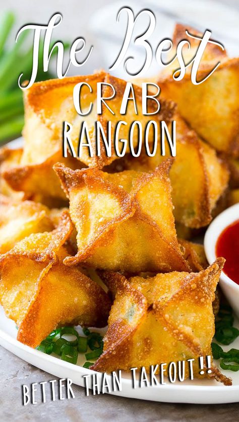 Homemade Crab Rangoon, Rangoon Recipe, Crab Rangoon Recipe, Cream Cheese Wontons, Wonton Recipes, Better Than Takeout, Crab Rangoon, Best Appetizer Recipes, Crab Recipes