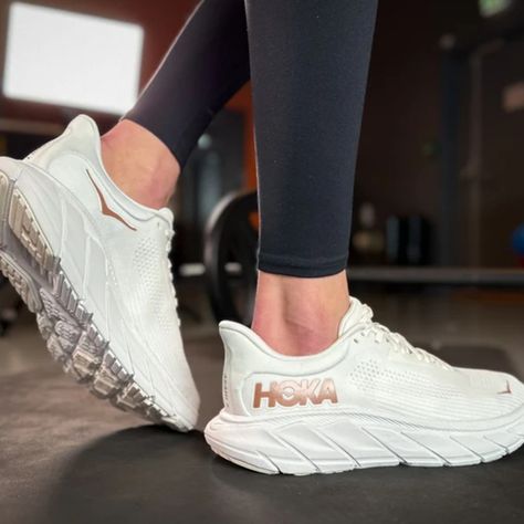 HO.KA Women's Arahi 7 Running Shoes White/Rose Gold Color, Athletic Shoes size 7 Running Shoes White, Shoes White, Rose Gold Color, White Rose Gold, White Rose, Running Shoes, Gold Color, Athletic Shoes, Size 7