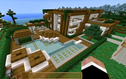 Pool!!!!!!!!!!!!!!!!!-A.M.S. Unique Mansions, Minecraft Pools, Minecraft Mansions, Minecraft Pool, Jungle Island, Gray House Exterior, Minecraft Mansion, Minecraft Animation, Minecraft House Plans