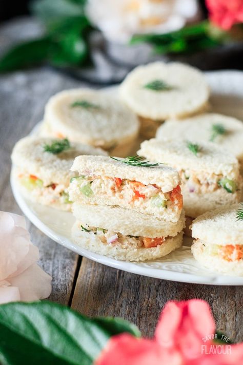 Crab Salad Sandwich Recipe, Crab Salad Sandwich, Savoury Finger Food, Crab Sandwich, High Tea Food, Tea Party Sandwiches, Tea Sandwiches Recipes, Afternoon Tea Recipes, Afternoon Tea Party