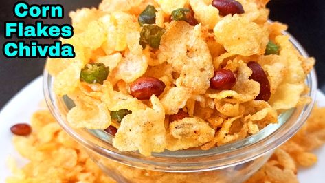 Today we will see how to make corn flakes chivda. I hope this chivda recipe will make u happy... How To Make Cereal, Diwali Special Recipes, Recipes In Marathi, Diwali Snacks, How To Make Corn, Corn Flakes, Corn Recipes, Potato Salad, Corn