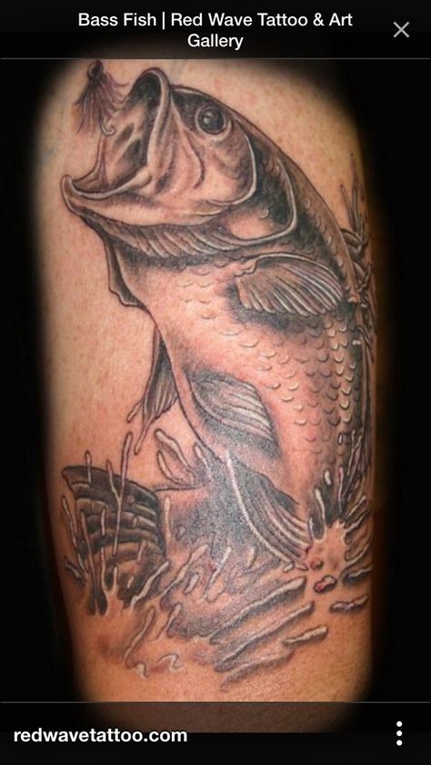 Cool Bass Fishing Tattoo, Trout Tattoo, Fishing Tattoos, Fly Fishing Tattoo, Outdoor Tattoo, Fishing Tattoo, Hook Tattoos, Hunting Tattoos, Tattoos Pictures