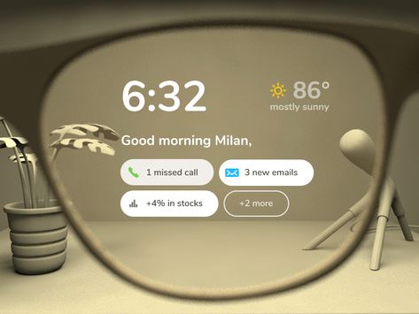 Augmented Reality Glasses vectary app design ui ux notification desk render 3d vr dashboard mixed reality augmented reality mr ar Mixed Reality Design, Mixed Reality, Ar Design, Ar Glasses, Augmented Reality Design, Diy Augmented Reality, Augmented Reality Poster, Augmented Reality Exhibition, Augmented Reality Installation
