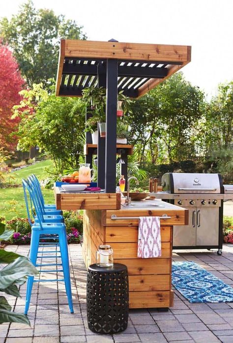 Exceptional "outdoor patio ideas” info is readily available on our site. Have a look and you will not be sorry you did. Outdoor Bar And Grill, Kitchen For Cooking, Design Per Patio, Outdoor Kitchen Countertops, Bar Outdoor, Outdoor Kitchen Decor, Outdoor Kitchen Bars, Outdoor Kitchen Ideas, Outdoor Kitchen Appliances