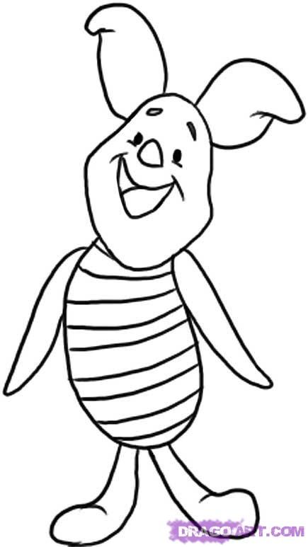 how to draw piglet from winnie the pooh step 4 Winnie The Pooh Ideas, Step By Step Disney Characters, Disney Characters Easy, Piglet From Winnie The Pooh, How To Draw Disney, Winnie Poo, Winnie The Pooh Drawing, Easy Drawing Steps, Disney Cartoon Characters