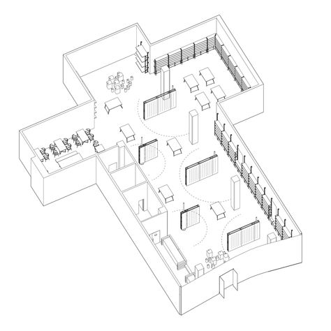 Book Store Floor Plan, Art Studio Floor Plan, Exhibition Space Plan, Gallery Plan Architecture, Exhibition Layout Plan, Art Studio Plan, Modular Design Architecture, Museum Design Concept, Office Building Floor Plan