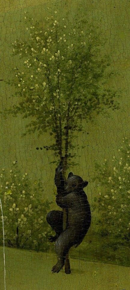 Bear from The Garden Of Earthly Delights, Hieronymus Bosch Stephen Ellcock, Jeronimus Bosch, Hieronymous Bosch, The Garden Of Earthly Delights, Earthly Delights, Black Bears, Garden Of Earthly Delights, Hieronymus Bosch, Dutch Painters