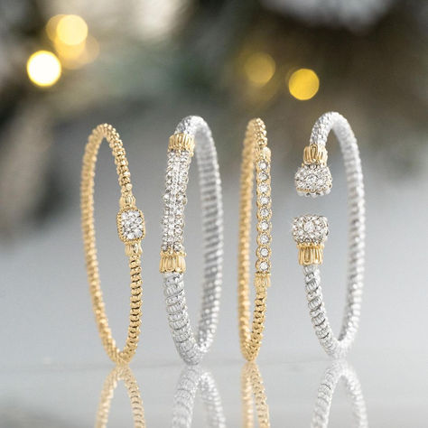 ✨Didn’t get everything on your wishlist this holiday season? It’s a brand new year—time to treat yourself to something as brilliant as you from VAHAN Jewelry. 💎🥂✨ Vahan Jewelry, Bangles Jewelry Designs, Stackable Bracelets, Silver Jewelry Handmade, Bracelet Collection, Bangles Jewelry, Luxury Accessories, Bracelet Stack, Gold Details